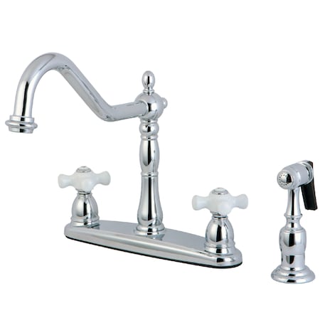Kingston Brass Heritage Centerset Kitchen Faucet, Chrome KB1751PXBS